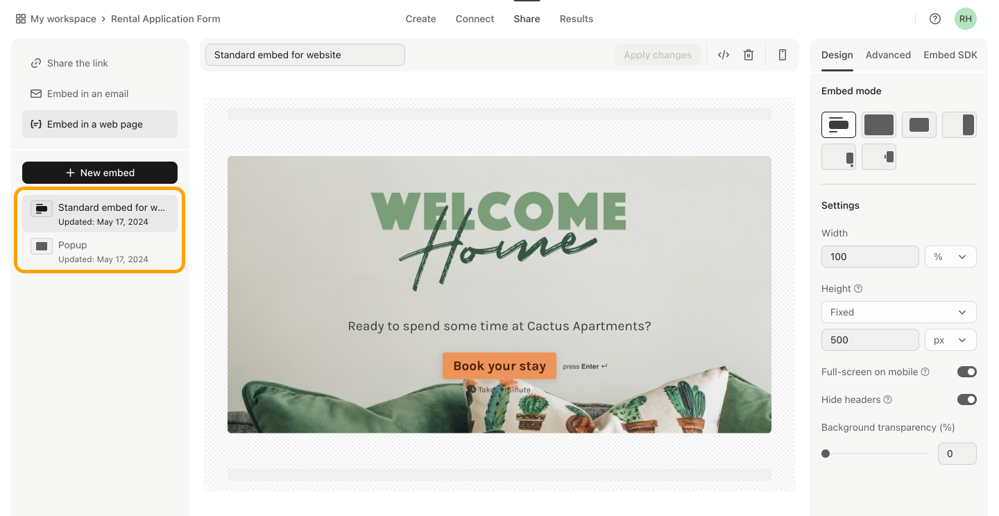 Embed your form – Help Center