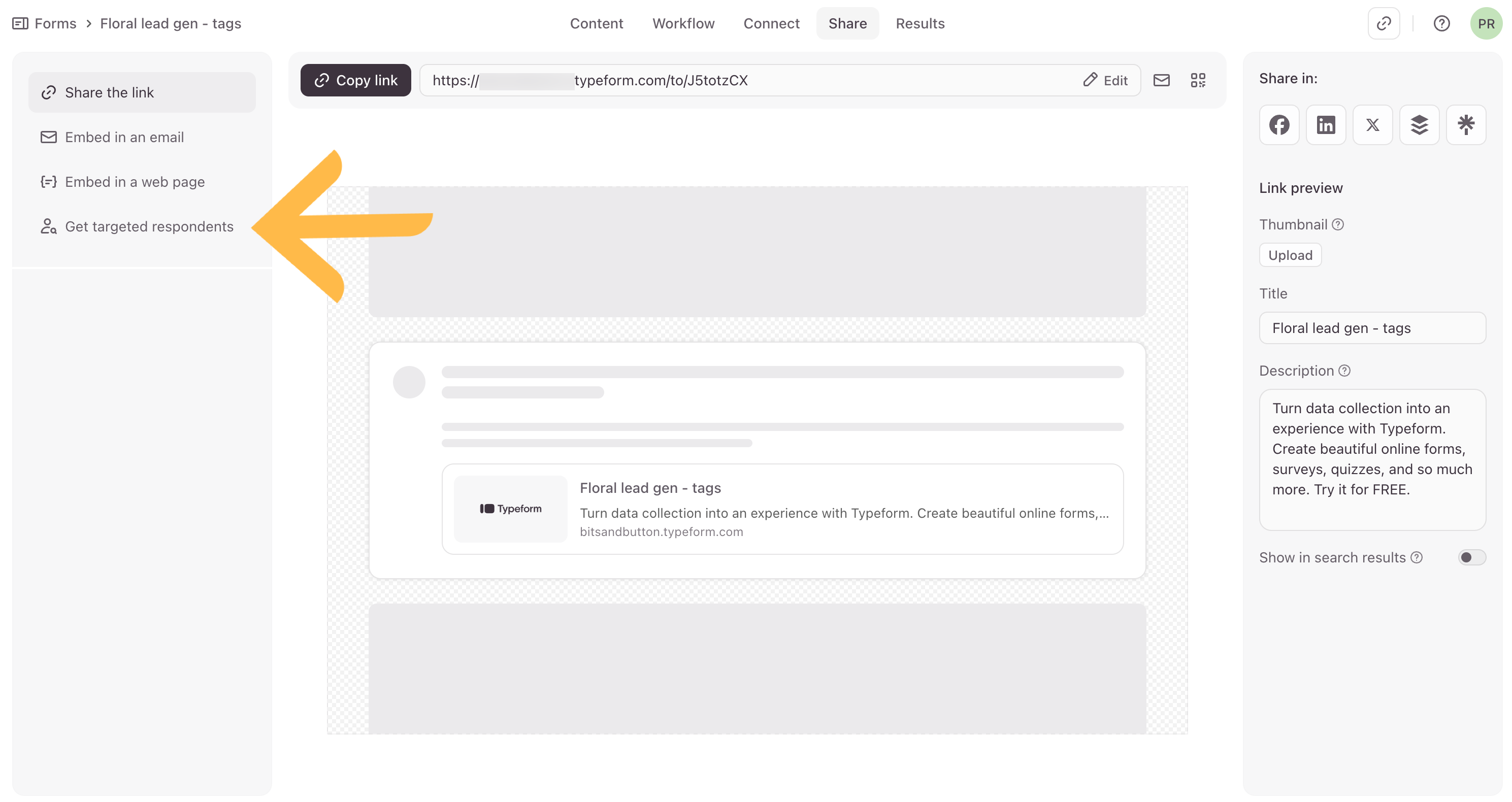 Le module d’acquisition d’études présentant le bloc de configuration de l’intégration avec Eureka Surveys.