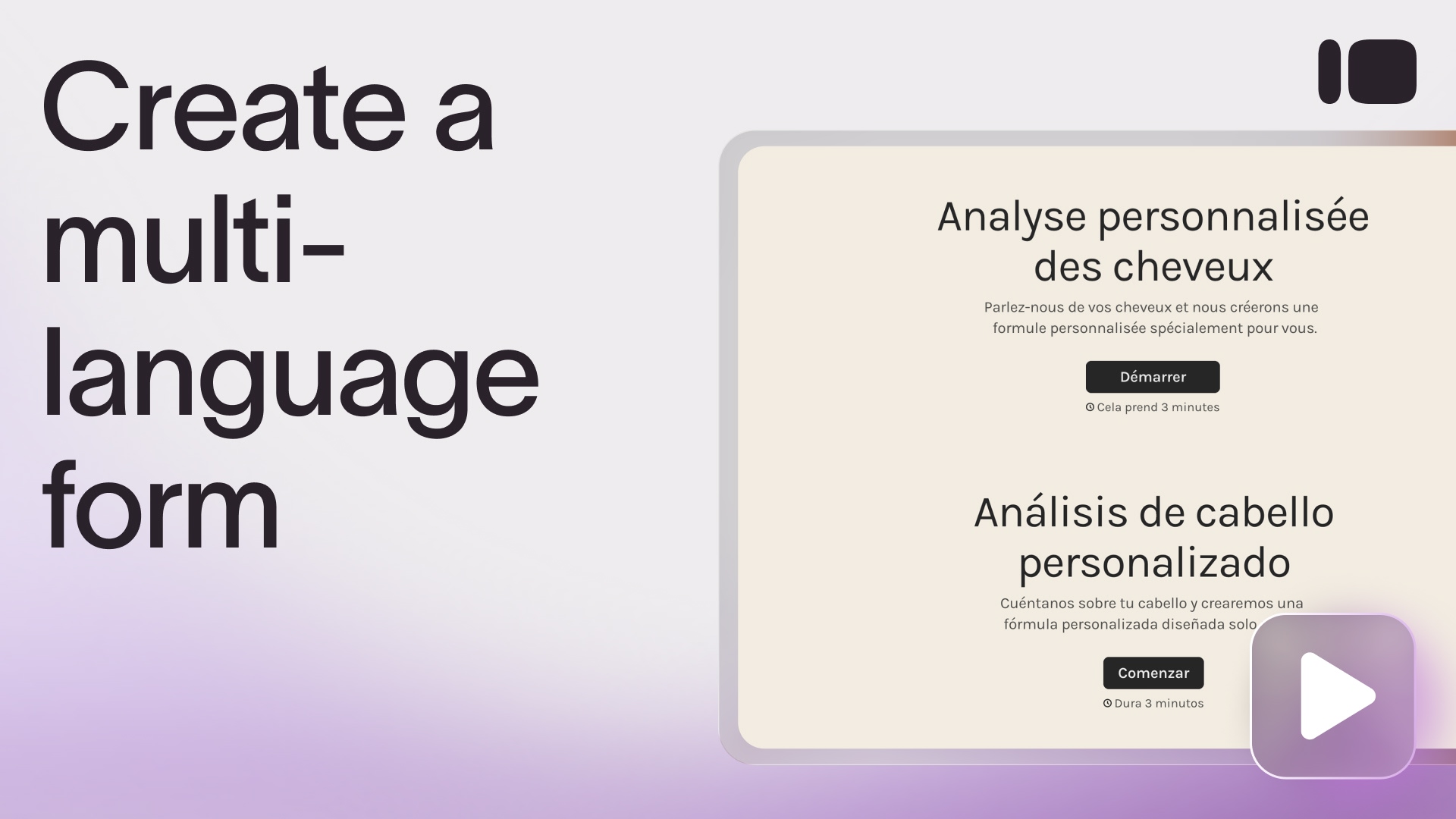 ▶️ Create multi-language forms