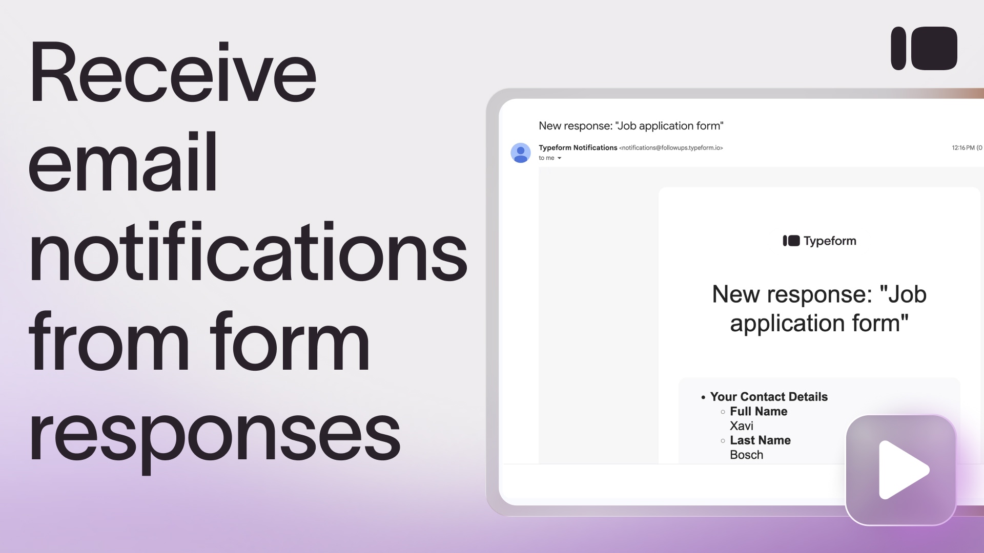 ▶️ Receive email notifications for new form responses